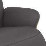 vidaXL Fotoliu rabatabil cu suport de picioare, gri, piele ecologică vidaXL Fotoliu rabatabil cu suport de picioare, gri, piele ecologică