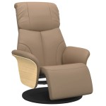 vidaXL Fotoliu rabatabil cu suport picioare cappuccino piele ecologică