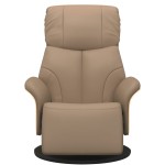 vidaXL Fotoliu rabatabil cu suport picioare cappuccino piele ecologică