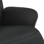 vidaXL Fotoliu rabatabil cu suport de picioare, negru, piele ecologică
