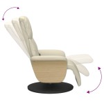 vidaXL Fotoliu masaj rabatabil suport picioare, crem, piele ecologică