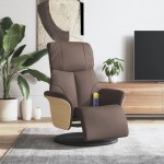 vidaXL Fotoliu de masaj rabatabil cu suport picioare, maro, piele eco vidaXL Fotoliu de masaj rabatabil cu suport picioare, maro, piele eco