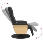 vidaXL Fotoliu de masaj rabatabil, cu taburet, negru, piele ecologică
