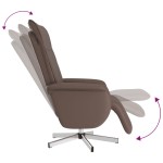 vidaXL Fotoliu rabatabil cu suport de picioare, maro, piele ecologică