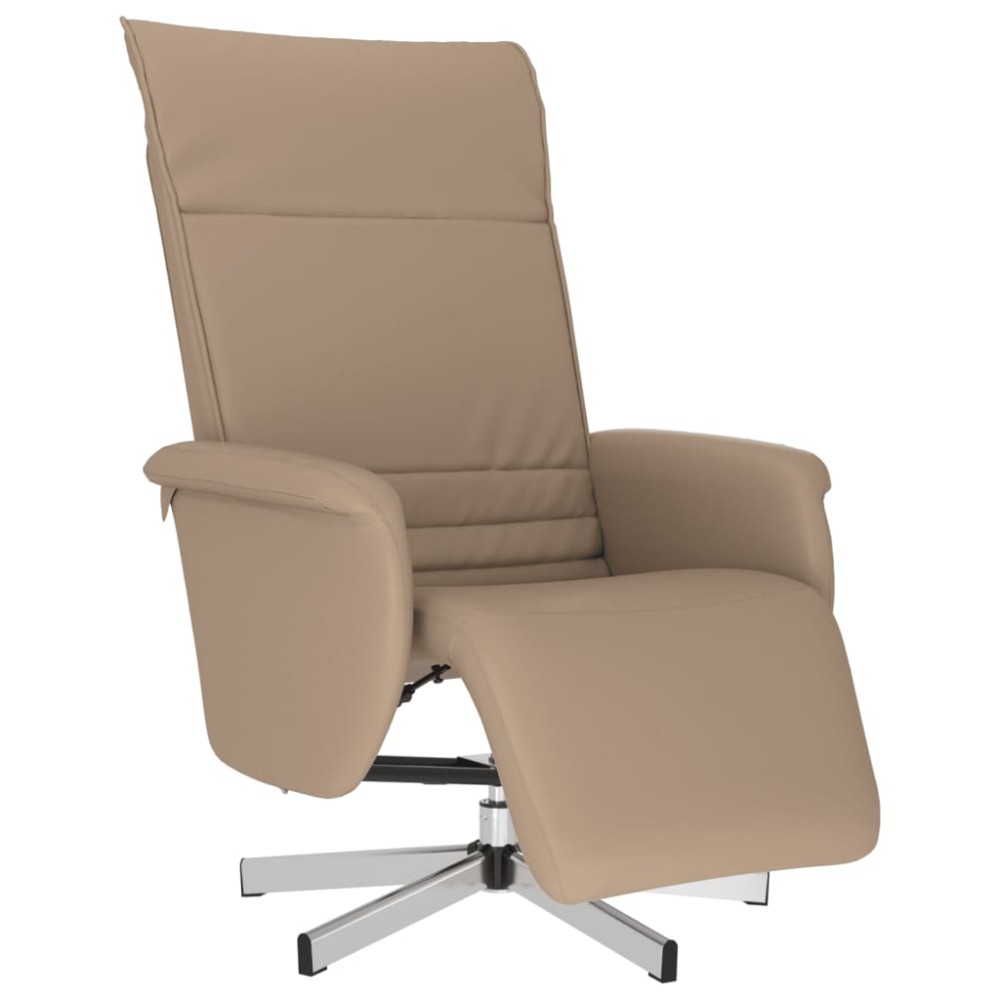 vidaXL Fotoliu rabatabil cu suport picioare cappuccino piele ecologică