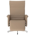 vidaXL Fotoliu rabatabil cu suport picioare cappuccino piele ecologică