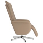 vidaXL Fotoliu rabatabil cu suport picioare cappuccino piele ecologică