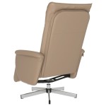 vidaXL Fotoliu rabatabil cu suport picioare cappuccino piele ecologică