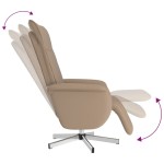 vidaXL Fotoliu rabatabil cu suport picioare cappuccino piele ecologică