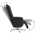 vidaXL Fotoliu rabatabil cu suport de picioare, negru, piele ecologică
