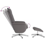 vidaXL Fotoliu rabatabil cu taburet, gri, piele ecologică