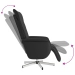 vidaXL Fotoliu de masaj rabatabil, cu taburet, negru, piele ecologică