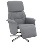 vidaXL Fotoliu rabatabil cu suport de picioare, gri deschis, textil vidaXL Fotoliu rabatabil cu suport de picioare, gri deschis, textil