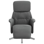 vidaXL Fotoliu rabatabil cu suport de picioare, gri închis, textil vidaXL Fotoliu rabatabil cu suport de picioare, gri închis, textil