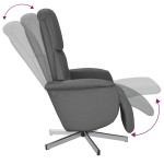 vidaXL Fotoliu rabatabil cu suport de picioare, gri închis, textil vidaXL Fotoliu rabatabil cu suport de picioare, gri închis, textil