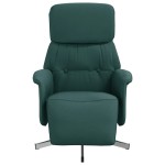 vidaXL Fotoliu rabatabil cu suport de picioare, verde închis, textil