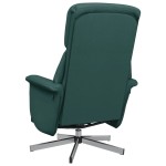 vidaXL Fotoliu rabatabil cu suport de picioare, verde închis, textil