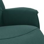 vidaXL Fotoliu rabatabil cu suport de picioare, verde închis, textil