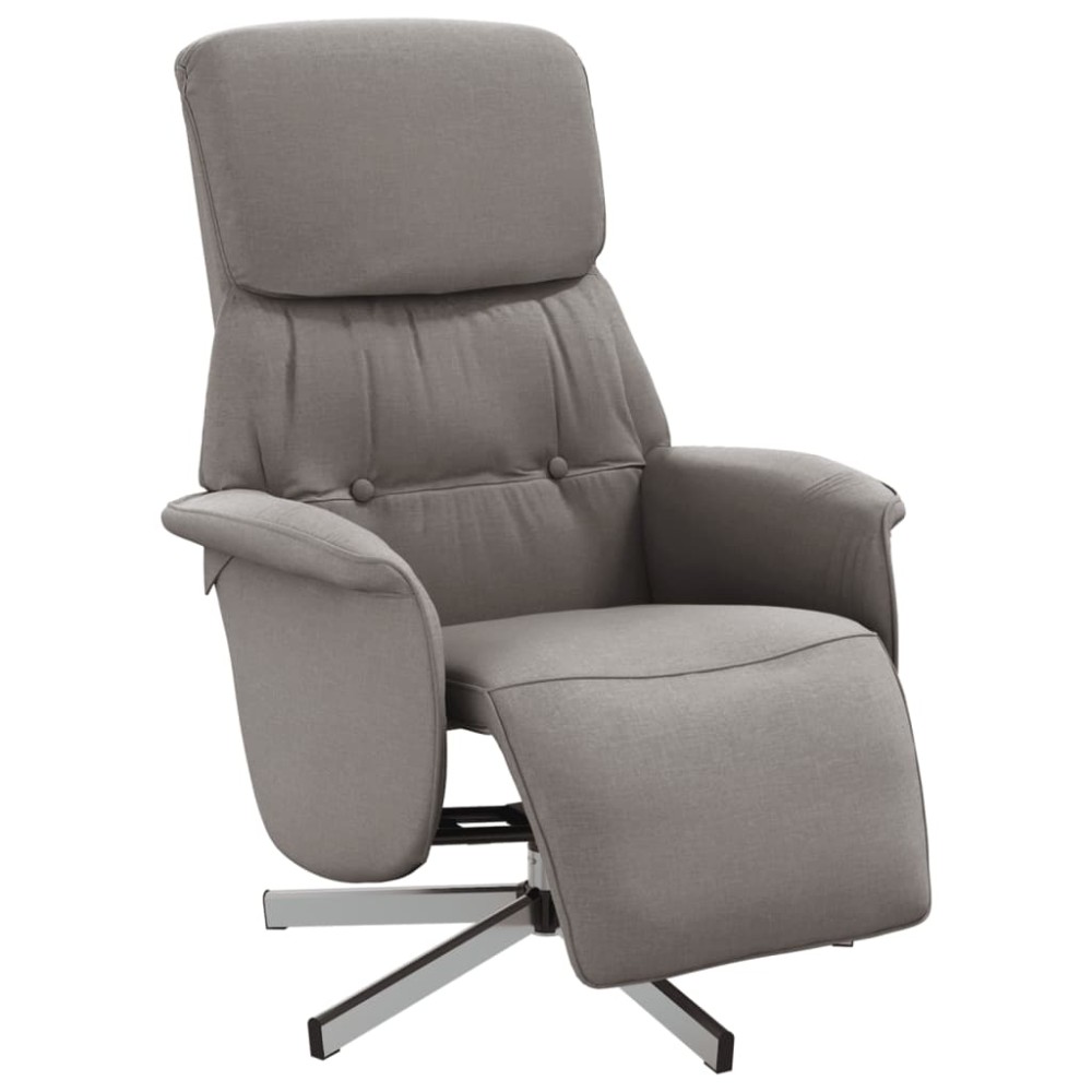 vidaXL Fotoliu rabatabil cu suport de picioare, gri taupe, textil
