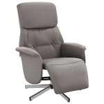 vidaXL Fotoliu rabatabil cu suport de picioare, gri taupe, textil vidaXL Fotoliu rabatabil cu suport de picioare, gri taupe, textil