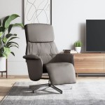 vidaXL Fotoliu rabatabil cu suport de picioare, gri taupe, textil vidaXL Fotoliu rabatabil cu suport de picioare, gri taupe, textil