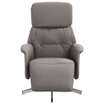 vidaXL Fotoliu rabatabil cu suport de picioare, gri taupe, textil vidaXL Fotoliu rabatabil cu suport de picioare, gri taupe, textil