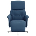 vidaXL Fotoliu rabatabil cu suport de picioare, albastru, textil