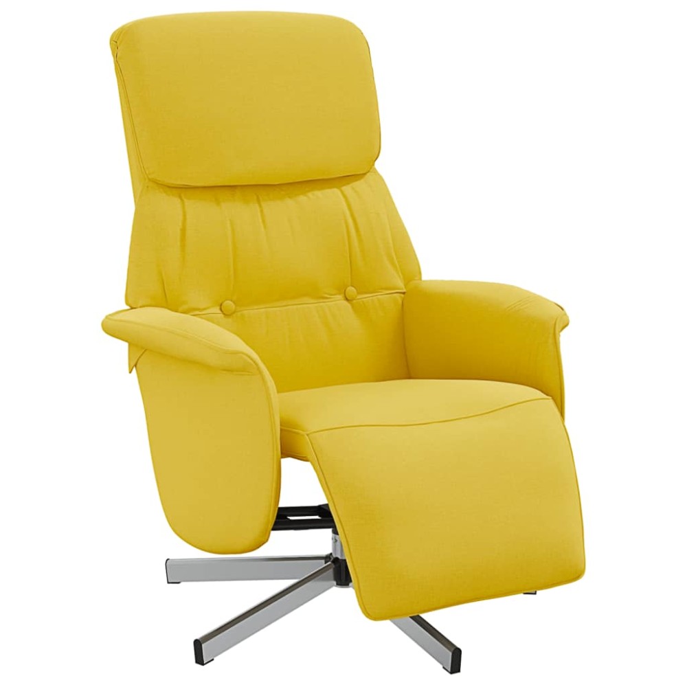 vidaXL Fotoliu rabatabil cu suport de picioare, galben deschis, textil