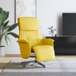 vidaXL Fotoliu rabatabil cu suport de picioare, galben deschis, textil vidaXL Fotoliu rabatabil cu suport de picioare, galben deschis, textil