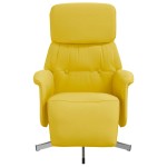vidaXL Fotoliu rabatabil cu suport de picioare, galben deschis, textil vidaXL Fotoliu rabatabil cu suport de picioare, galben deschis, textil