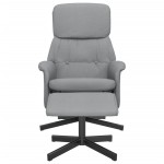 vidaXL Scaun de relaxare cu taburet, gri deschis, textil vidaXL Scaun de relaxare cu taburet, gri deschis, textil