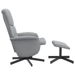 vidaXL Scaun de relaxare cu taburet, gri deschis, textil vidaXL Scaun de relaxare cu taburet, gri deschis, textil