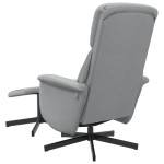 vidaXL Scaun de relaxare cu taburet, gri deschis, textil vidaXL Scaun de relaxare cu taburet, gri deschis, textil