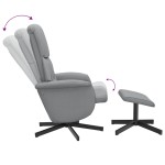 vidaXL Scaun de relaxare cu taburet, gri deschis, textil vidaXL Scaun de relaxare cu taburet, gri deschis, textil