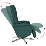 vidaXL Fotoliu masaj rabatabil cu suport picioare verde închis textil