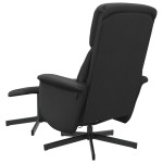 vidaXL Scaun rabatabil cu taburet, negru, material textil vidaXL Scaun rabatabil cu taburet, negru, material textil