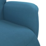 vidaXL Fotoliu rabatabil cu taburet, albastru, catifea