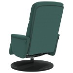 vidaXL Scaun de relaxare cu taburet, verde închis, catifea