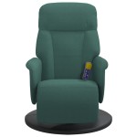 vidaXL Fotoliu masaj rabatabil cu taburet, verde închis, catifea