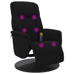 vidaXL Fotoliu de masaj rabatabil cu taburet, negru, catifea vidaXL Fotoliu de masaj rabatabil cu taburet, negru, catifea