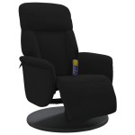 vidaXL Fotoliu de masaj rabatabil cu taburet, negru, catifea vidaXL Fotoliu de masaj rabatabil cu taburet, negru, catifea