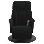 vidaXL Fotoliu de masaj rabatabil cu taburet, negru, catifea vidaXL Fotoliu de masaj rabatabil cu taburet, negru, catifea