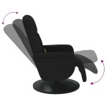 vidaXL Fotoliu de masaj rabatabil cu taburet, negru, catifea vidaXL Fotoliu de masaj rabatabil cu taburet, negru, catifea