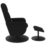 vidaXL Fotoliu de masaj rabatabil cu taburet, negru, catifea vidaXL Fotoliu de masaj rabatabil cu taburet, negru, catifea