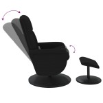 vidaXL Fotoliu de masaj rabatabil cu taburet, negru, catifea vidaXL Fotoliu de masaj rabatabil cu taburet, negru, catifea
