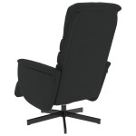 vidaXL Fotoliu rabatabil cu suport de picioare, negru, piele ecologică