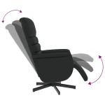 vidaXL Fotoliu rabatabil cu suport de picioare, negru, piele ecologică