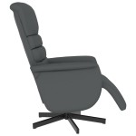 vidaXL Fotoliu rabatabil cu suport de picioare, gri, piele ecologică vidaXL Fotoliu rabatabil cu suport de picioare, gri, piele ecologică