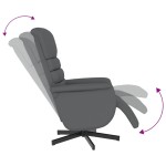 vidaXL Fotoliu rabatabil cu suport de picioare, gri, piele ecologică vidaXL Fotoliu rabatabil cu suport de picioare, gri, piele ecologică