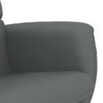 vidaXL Fotoliu rabatabil cu taburet, gri, piele ecologică